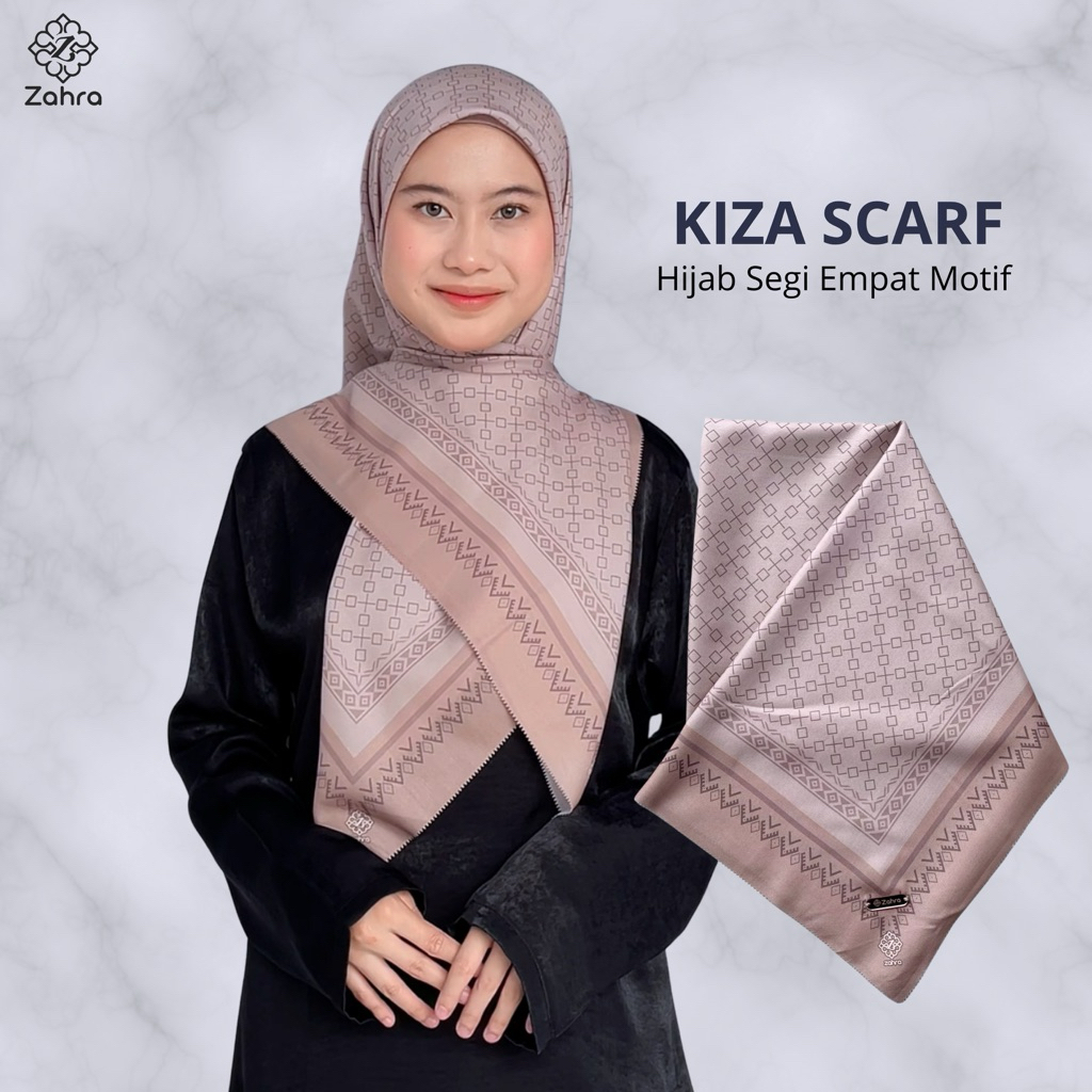 Hijab Segi Empat Motif Kiza Zahra - Voal Premium