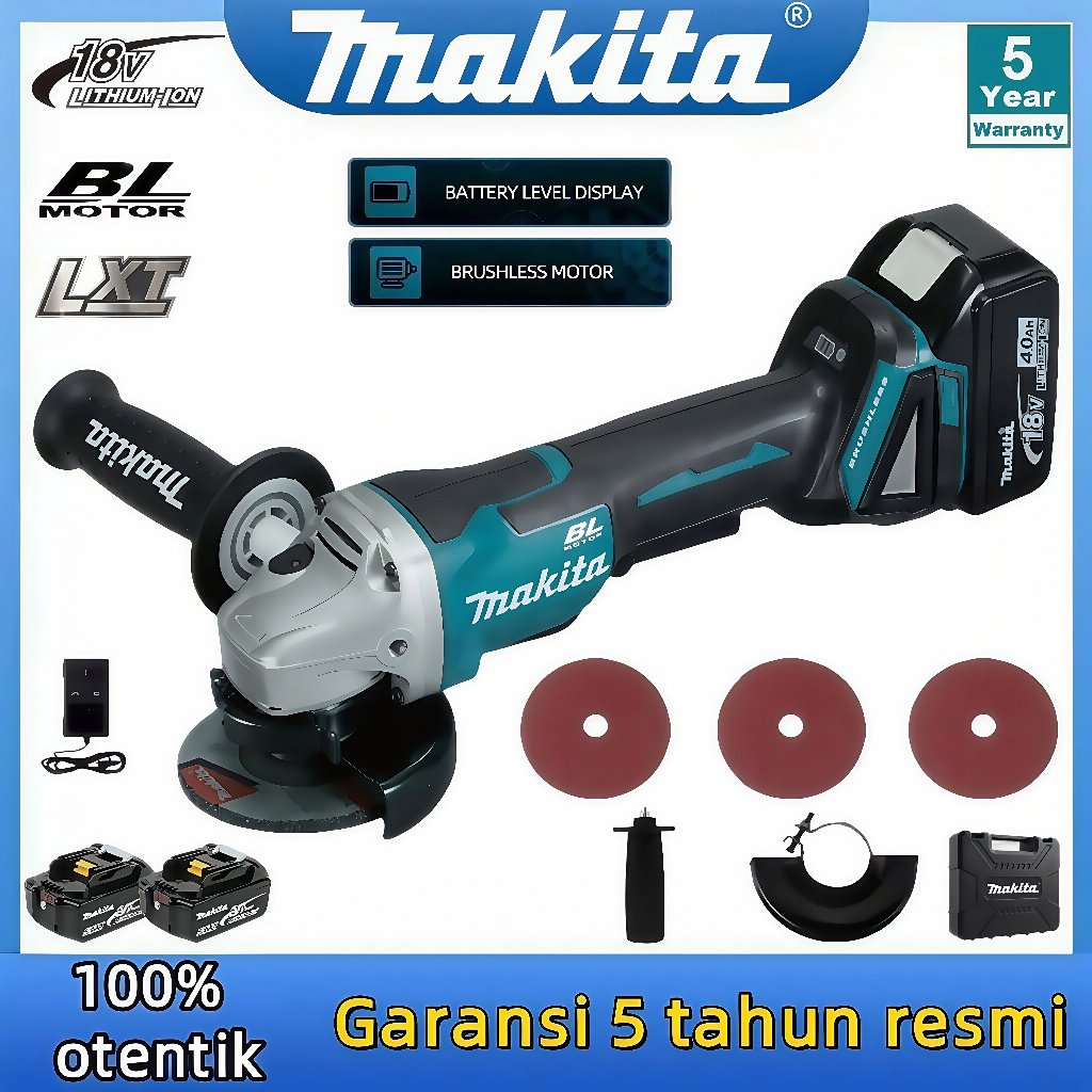 {Garansi lokal di Indonesia}Makita 18V DGA508Z Cordless Angle Grinder MakitaCordless Grinder MakitaC