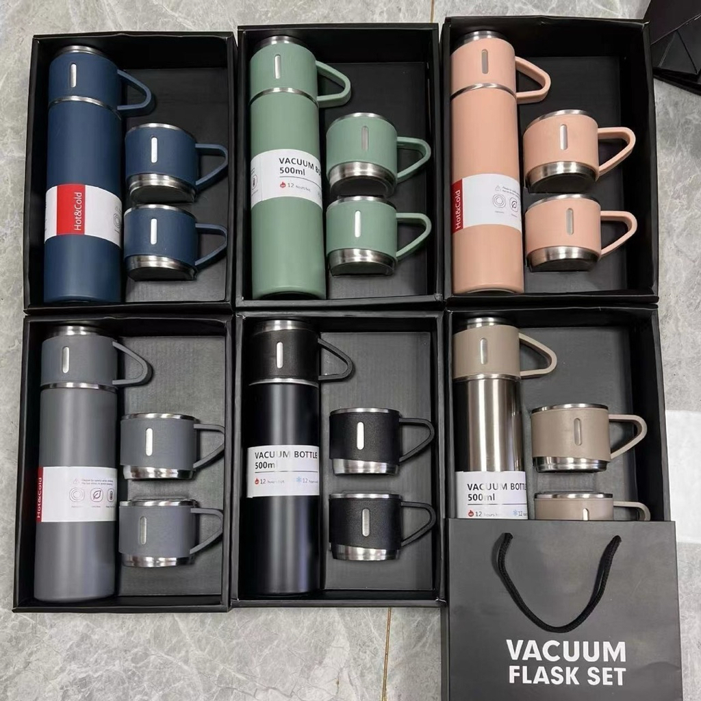 Termos Vacuum Flask Set 500ml - Desain Elegan, Warna , Souvenir Premium