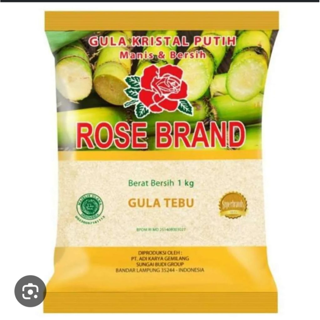 Rose Brand Gula 1 Kg Kemasan Kuning / Karton isi 20 pcs