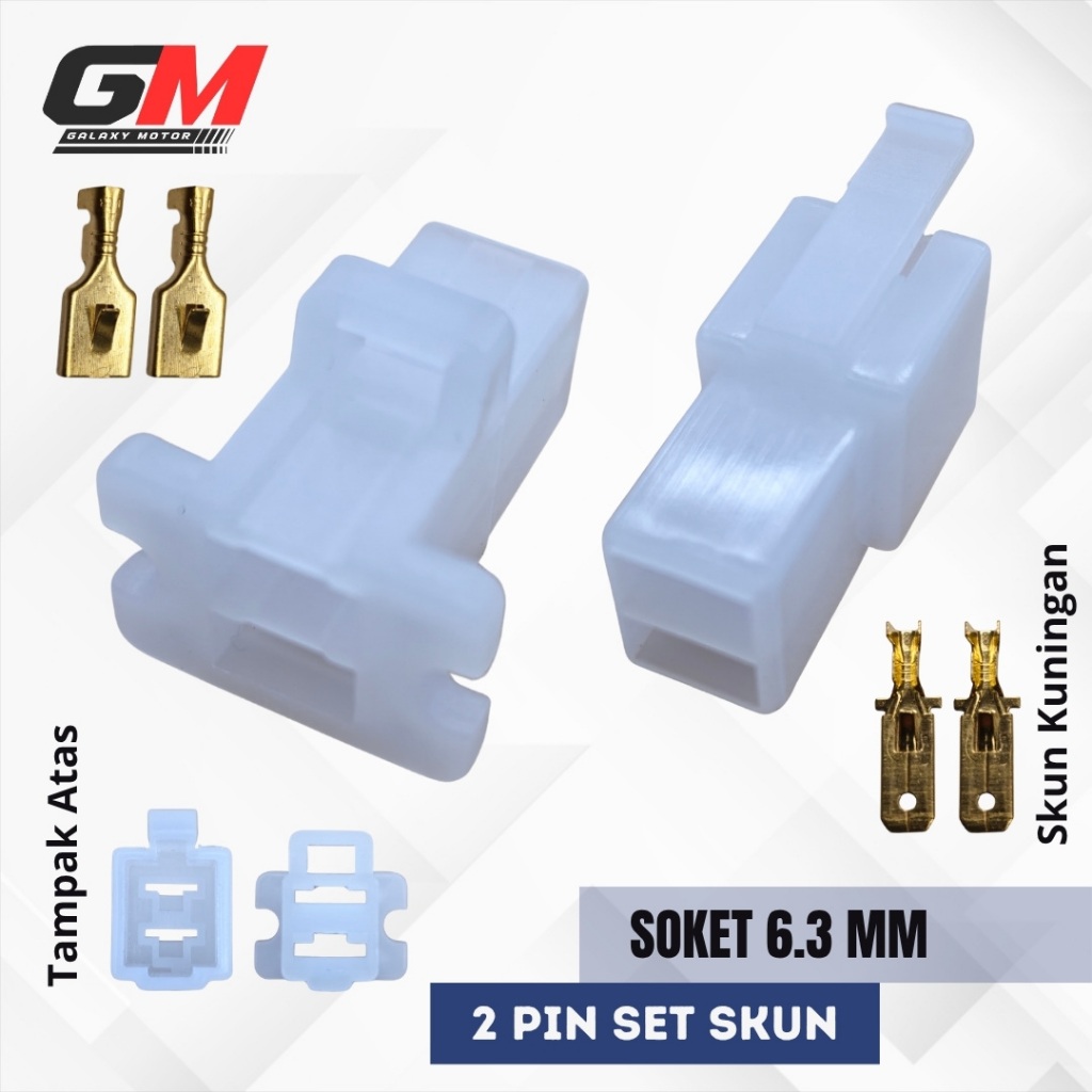 SOKET 2 PIN BESAR SET / SOCKET 2 PIN BESAR SET 6.3 MM SOKET 2 PIN BESAR HD CONNECTOR 2 PIN SHOCKET 2