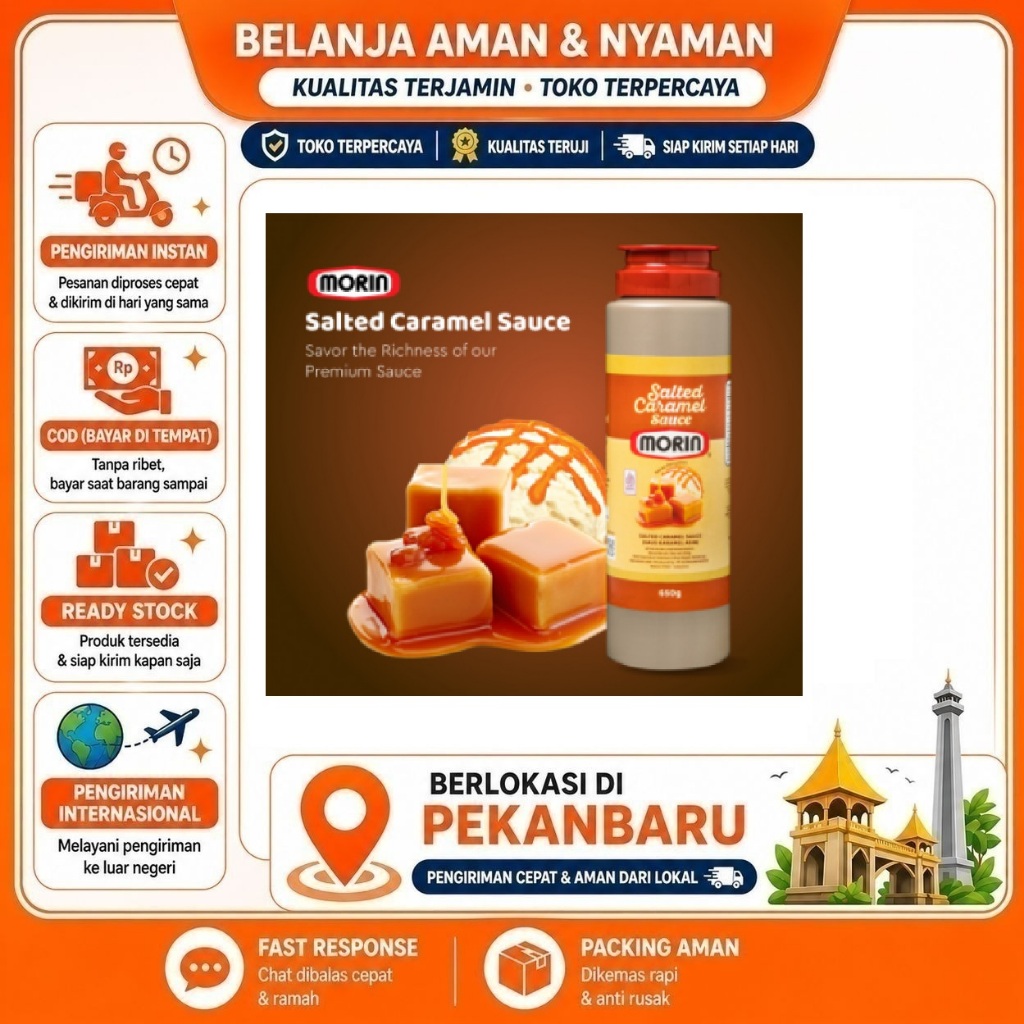 [SDW] pekanbaru/650 Gram Morin Salted Caramel Sauce Saus Karamel Asin Premium Kental Topping Manis