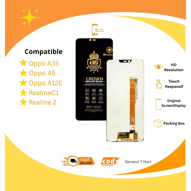COD LCD TOUCHSCREEN /REALME C1/REALME 2/OPPO A3S/A5 ORIGINAL FULLSET