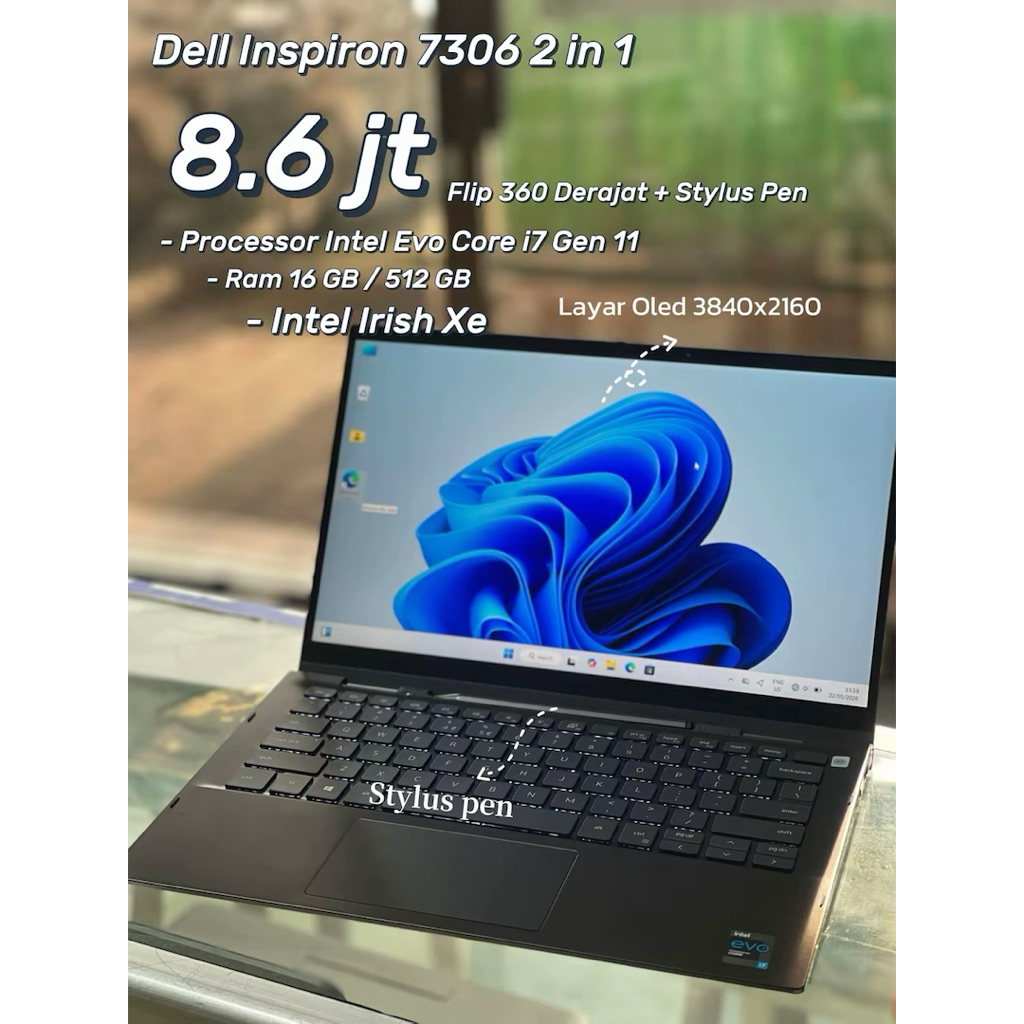 Laptop Dell Inspiron 2 in 1 Oled Core i7 Evo 16/512