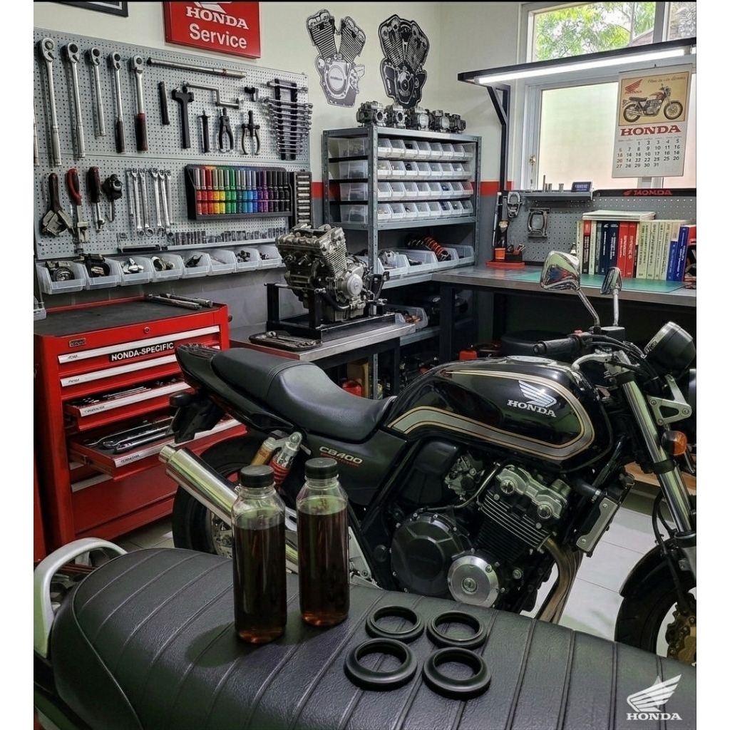 Paket Seal Shock Depan Honda CB400 + Oli Kayama Standar Japan