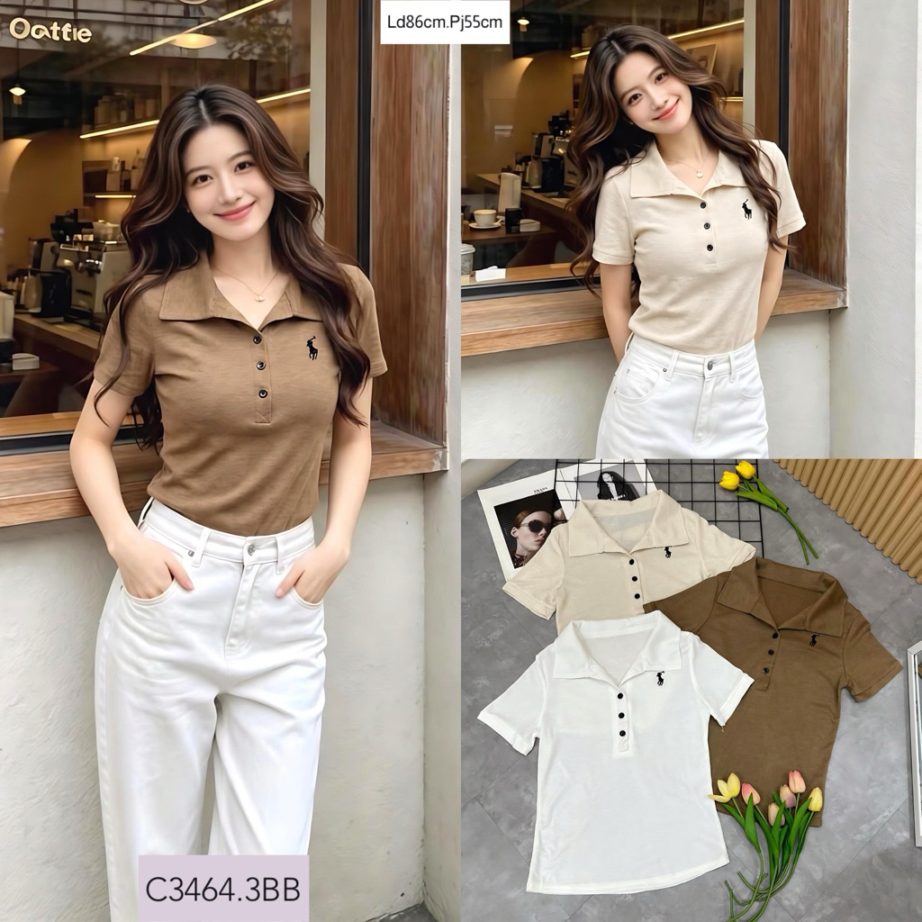 kaos kerah wanita import bagus
