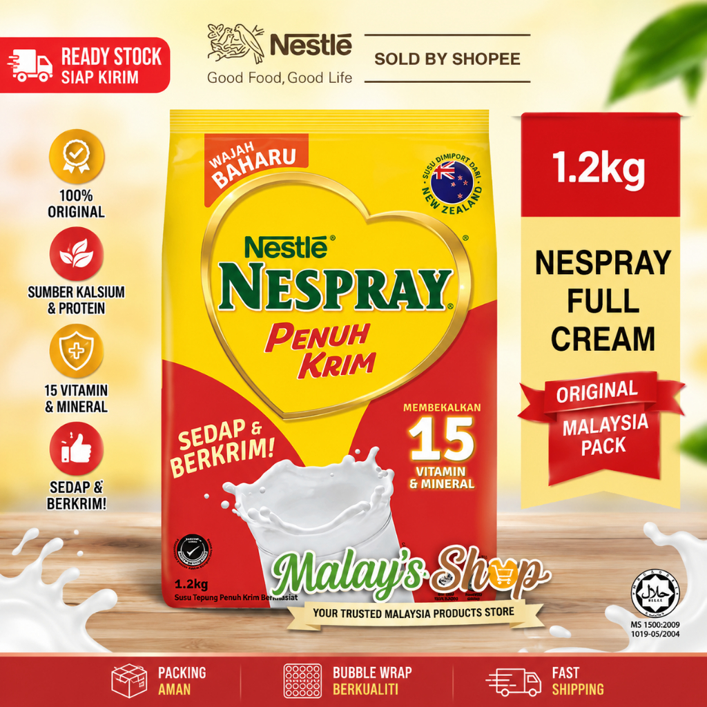 Nespray Penuh Krim 1.2kg Susu Bubuk Full Cream Nestle Malaysia Original