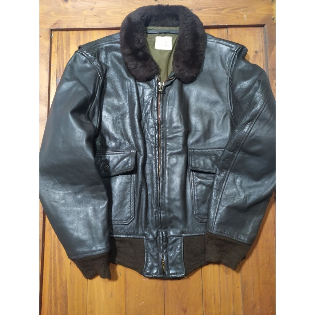VTG LEATHER USN RALPH EDWARDS G1 JACKET