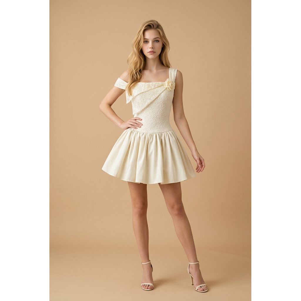 Jumpsuit Dress Sabrina / one shoulder polos