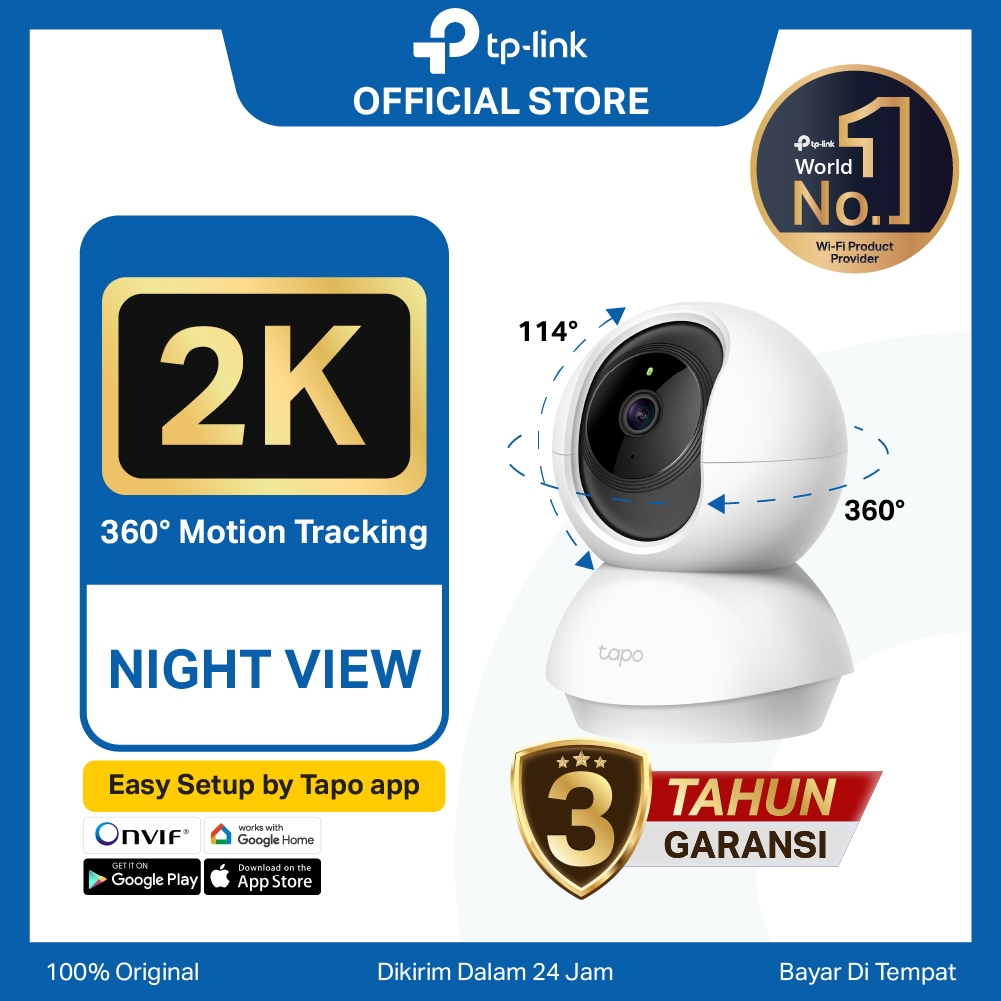 TP-Link Tapo C210 | 2K Kamera CCTV | PTZ IP WiFi Camera | 3MP | Indoor | Video | SD | Murah Toko