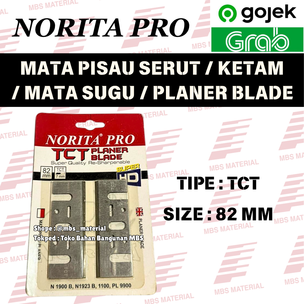 INSTANT & SAME DAY | Norita Pro - Mata Pisau Serut TCT / Mata Ketam / Mata Sugu / TCT Planer Blade (