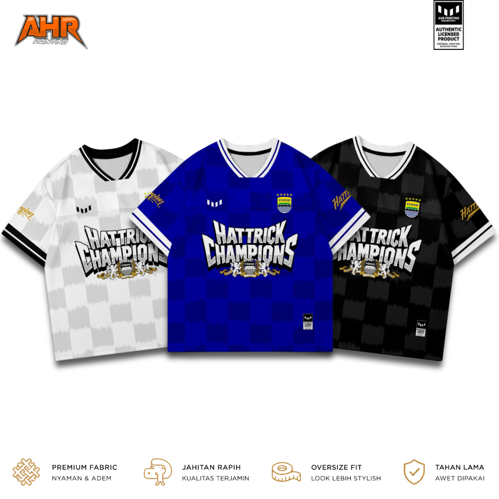 AHR Jersey Persib Bandung Oversize Retro Hattrick Grunge Full Printing Sublimasi Premium Unisex | Dr