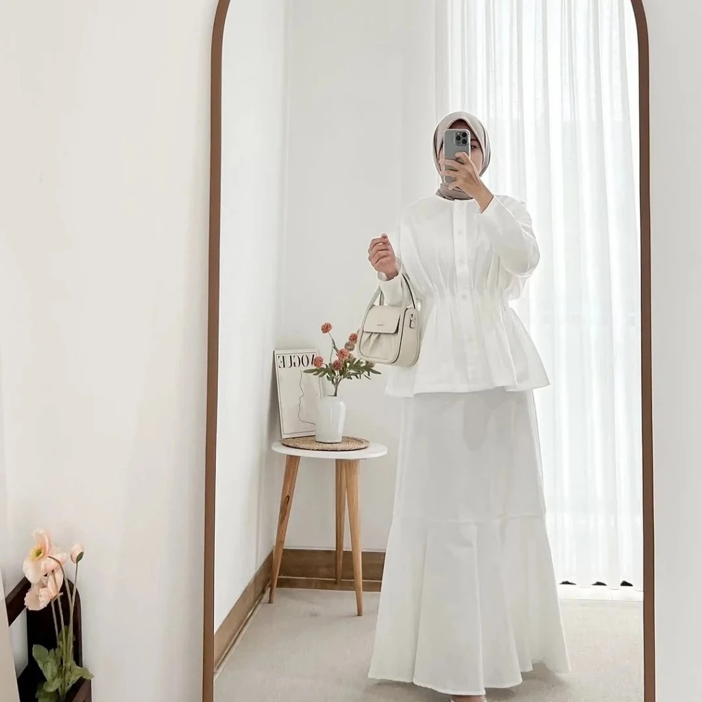 Setelan Wanita Lengan Panjang Daria Set WD Size M L XL XXL XXXL LD 100-130 CM Bahan Linen Rami Baju 