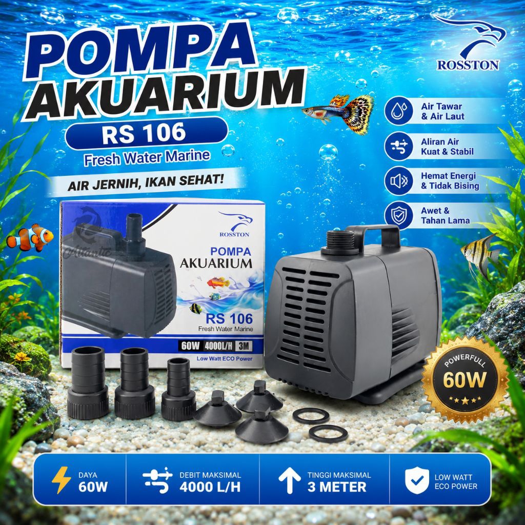 PROMO MURAH POMPA AQUARIUM ROSSTON RS 106