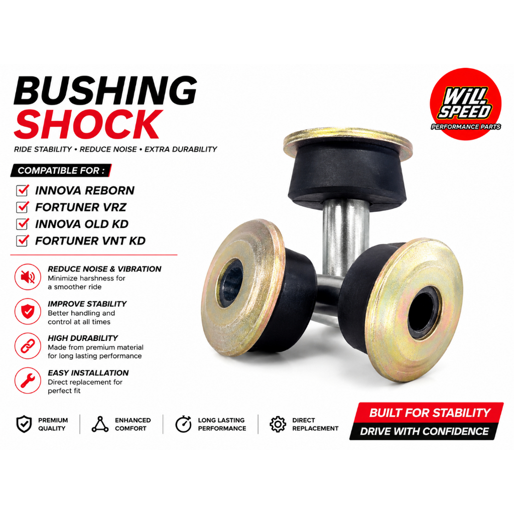 KARET BUSHING SHOCK BELAKANG BAGIAN ATAS INNOVA FORTUNER GD KD 2KD 2GD 1KD 2KD DIESEL BENSIN TEIN PR