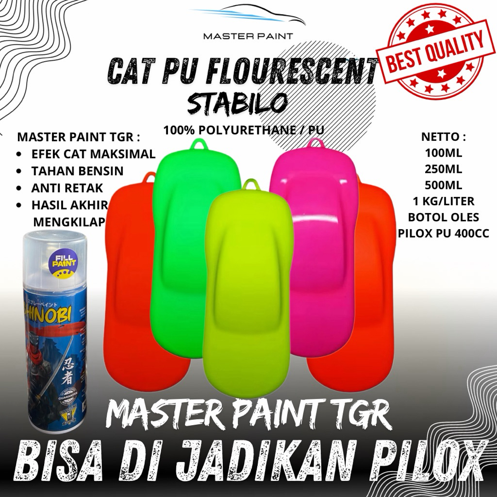 ( BISA DIJADIKAN PILOX ) Cat PU Flourescent Red Yellow Green Pink Orange | Stabilo Merah Kuning Hija