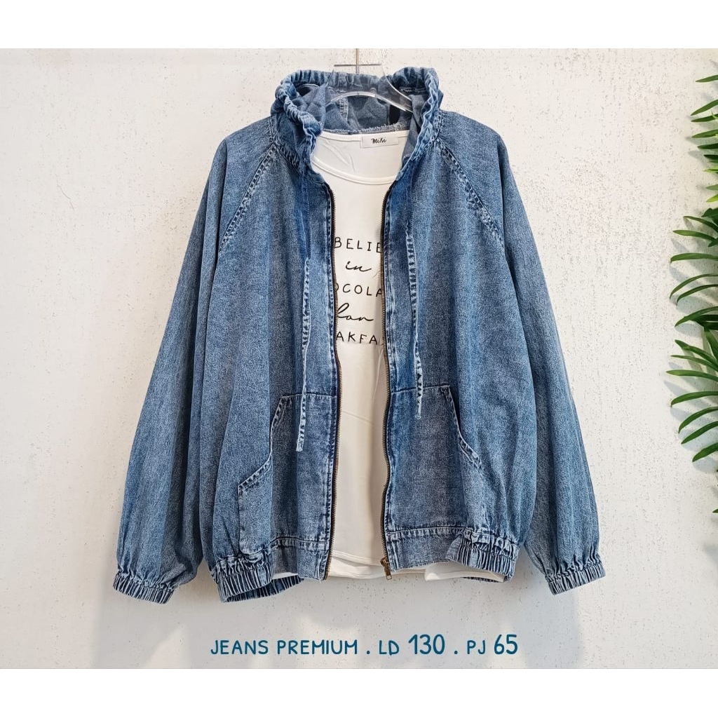 Jacket oversized hoodie zipper jeans premium import