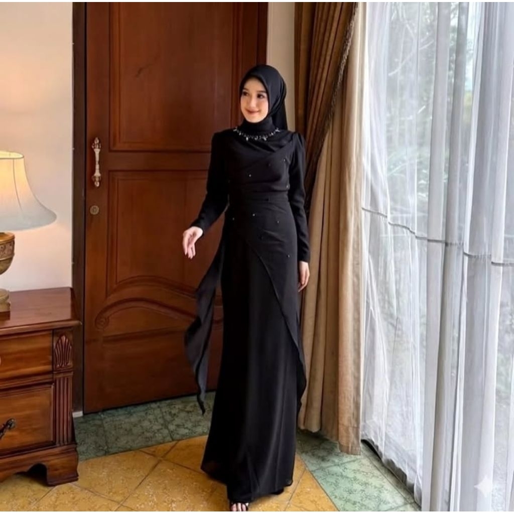 dress kondangan wisuda remaja dewasa terbaru press body slim fit model / Janggan modern gaun pesta M