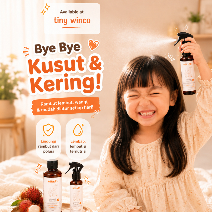 Nuudo hair detangler | perawatan rambut anak | hair lotion anak | vitamin rambut anak
