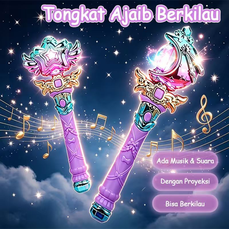 Mainan Tongkat Peri Anak Tongkat Ibu Peri Mahkota Mainan Tongkat Peri Ajaib Degan Musik & Lampu