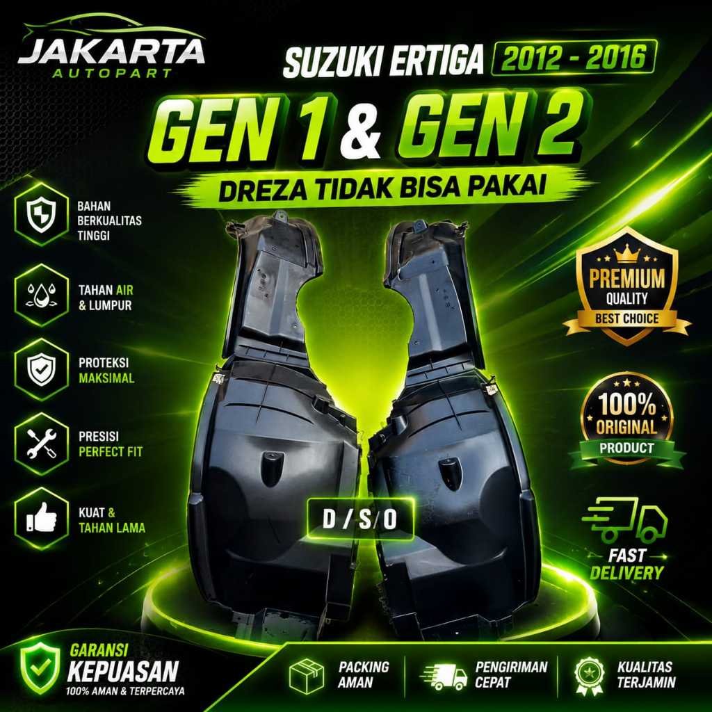 INNER LINER FENDER PLASTIK SPAKBOR ERTIGA GEN 1 2 2013 2014 2015 2016 2017