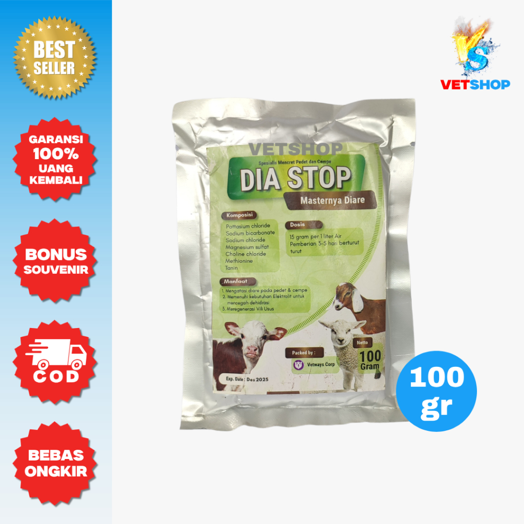 Dia-Stop Obat Diare Mencret Ternak Sapi Kambing Domba Ampuh - VETSHOP