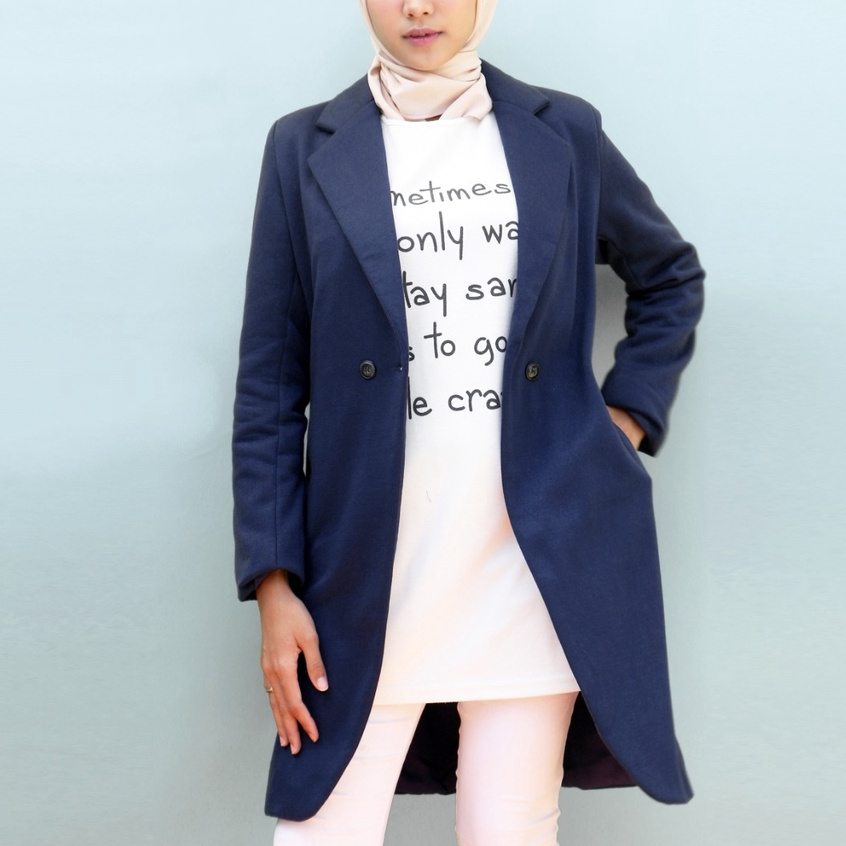 jaket coat wanita longcoat wanita hitam merah dan navy tebal