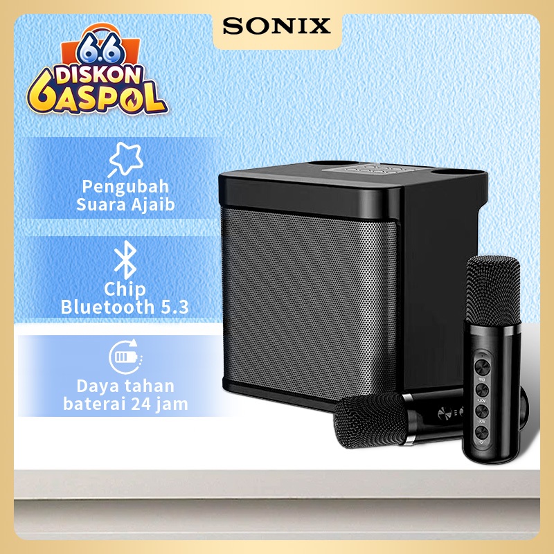 Sonix Speaker SK04 Bluetooth Karaoke 2Mic Speaker Aktif Full Bass Subwoofer 3D Stereo TV AUX HiFi KT