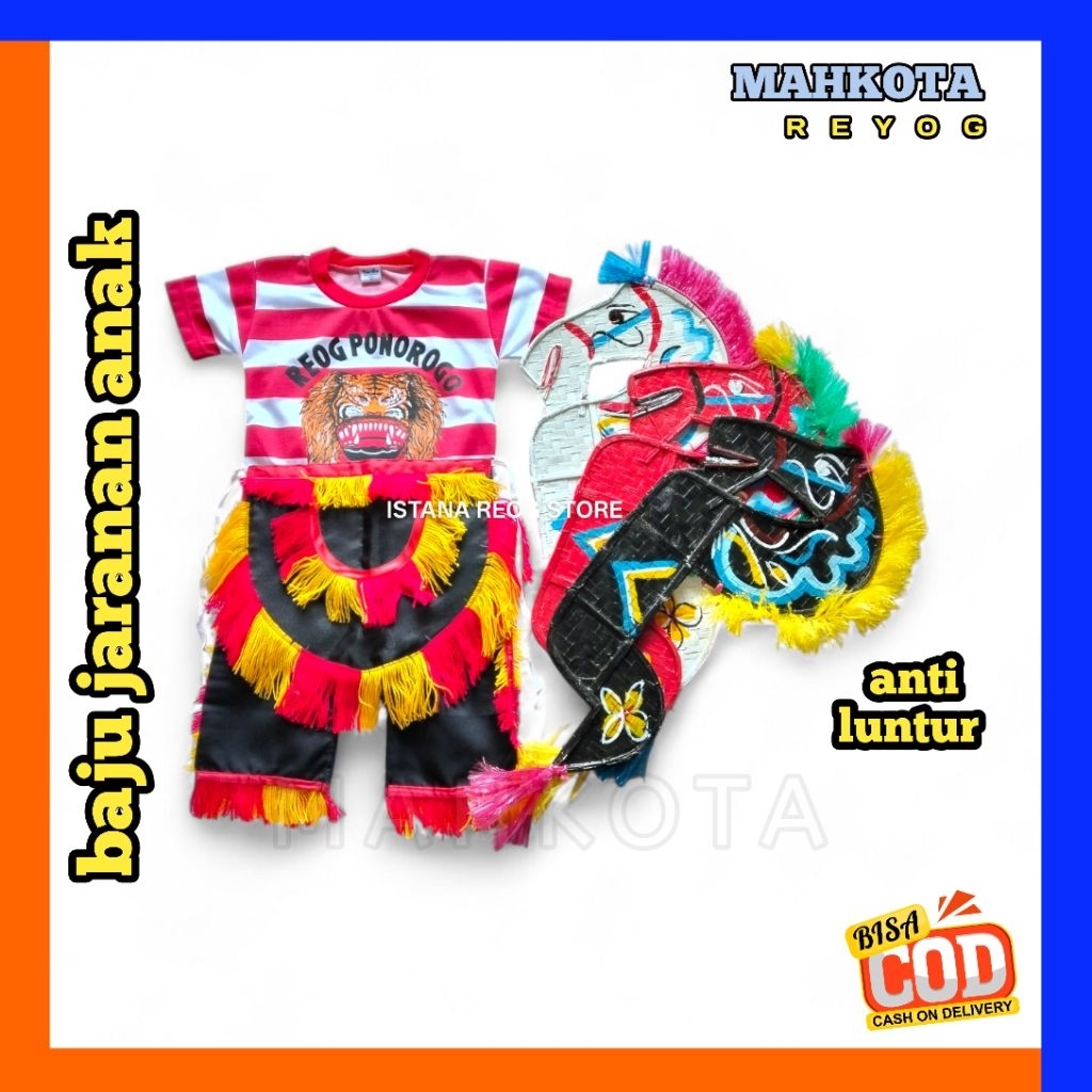 SETELAN JARANAN ANAK / KOSTUM JARANAN ANAK / KAOS JARANAN ANAK / KAOS JARANAN MURAH