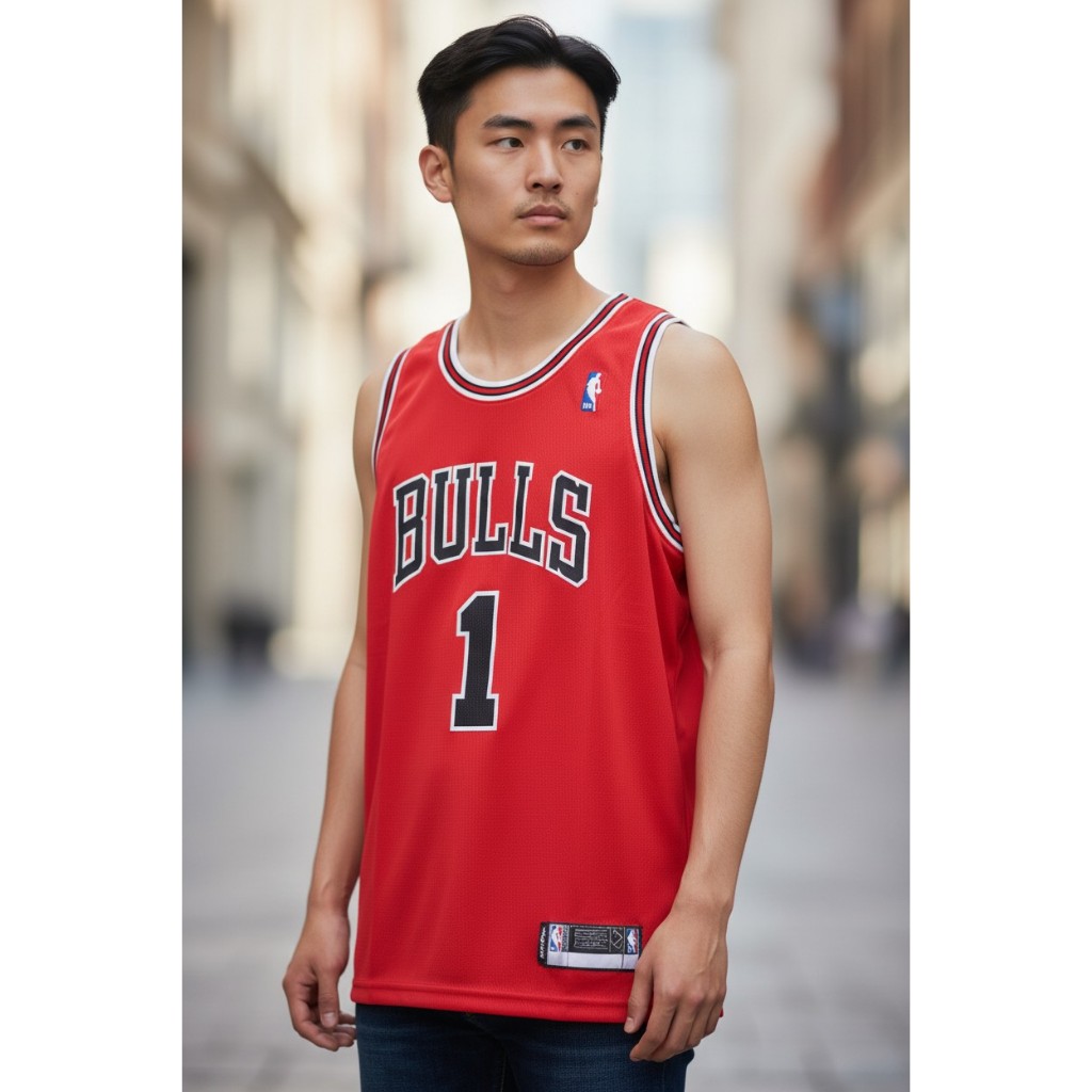 JERSEY BASKET PREMIUM IMPORT BULLS 1 DERRICK ROSE MERAH 2011/12