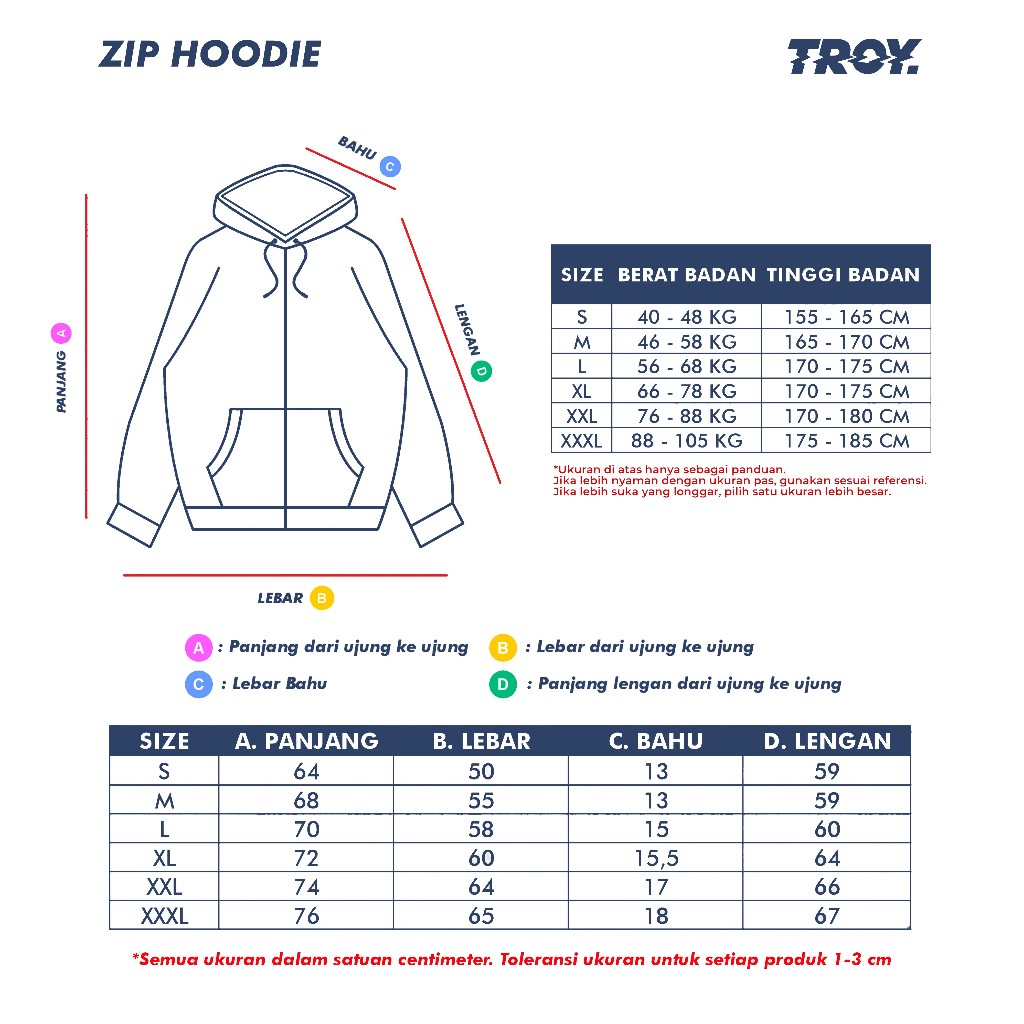 TROY COMPANY Zipper Hoodie Abu Misty - Gothic Box Hoodie Zipper Misty ZHD 3625