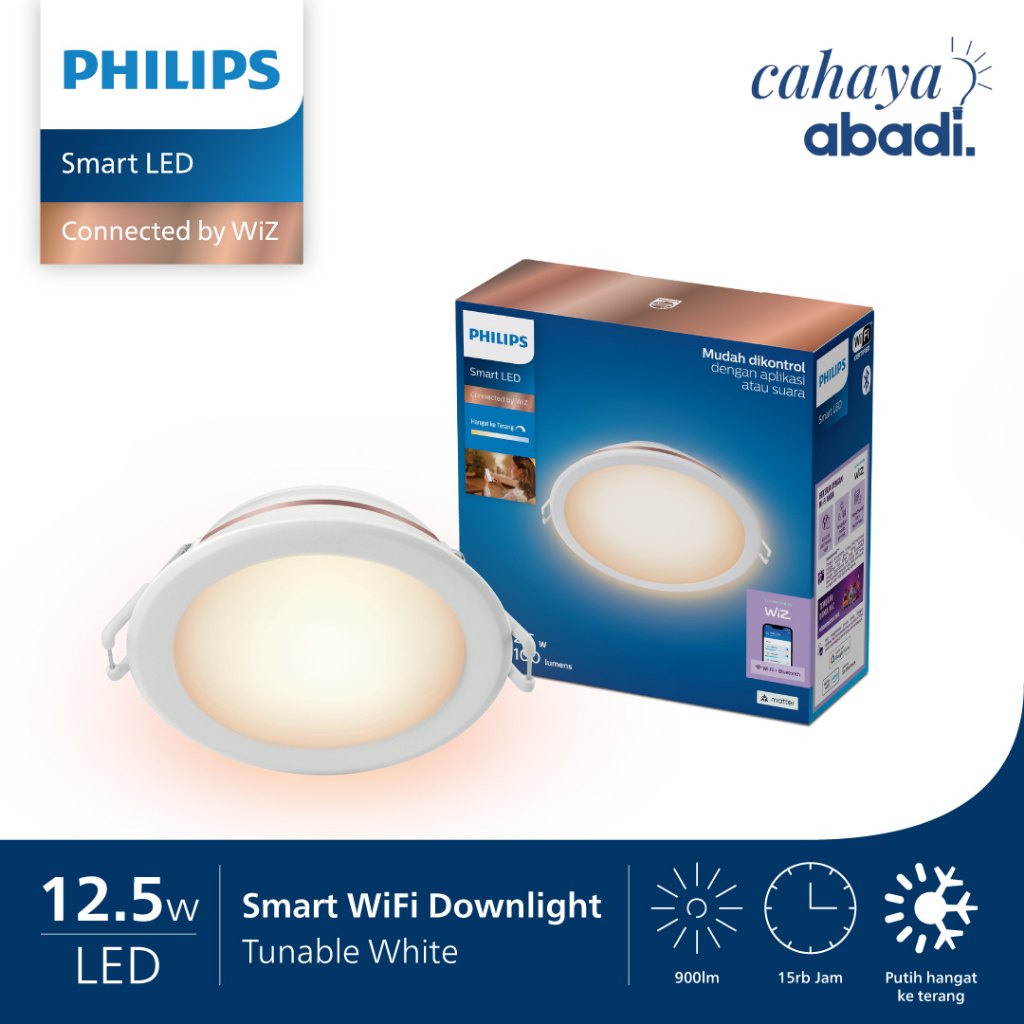 Lampu Philips LED Smart Wifi Downlight 12.5 Watt - Lampu Plafon Cahaya Putih
