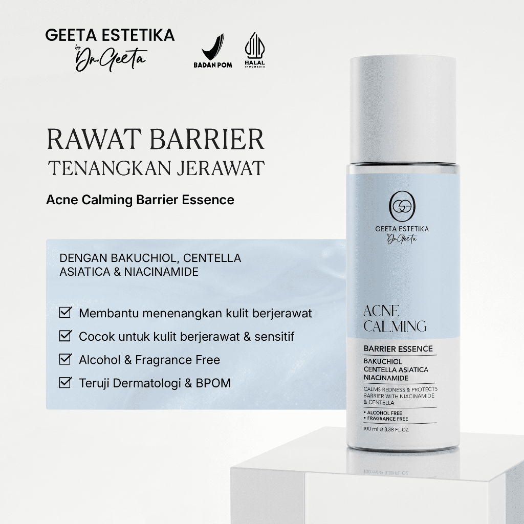 GEETA ESTETIKA By Dr Geeta Acne Calming Barrier Essence 100ml | Essence Ringan untuk Kulit Berjerawa