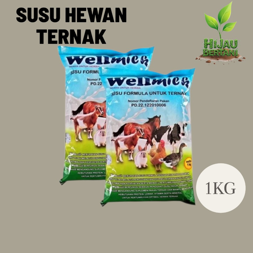SUSU HEWAN WELLMILK 1kg PREMIUM Untuk anak Hewan penganti INDUK PROFAT MAXINOS