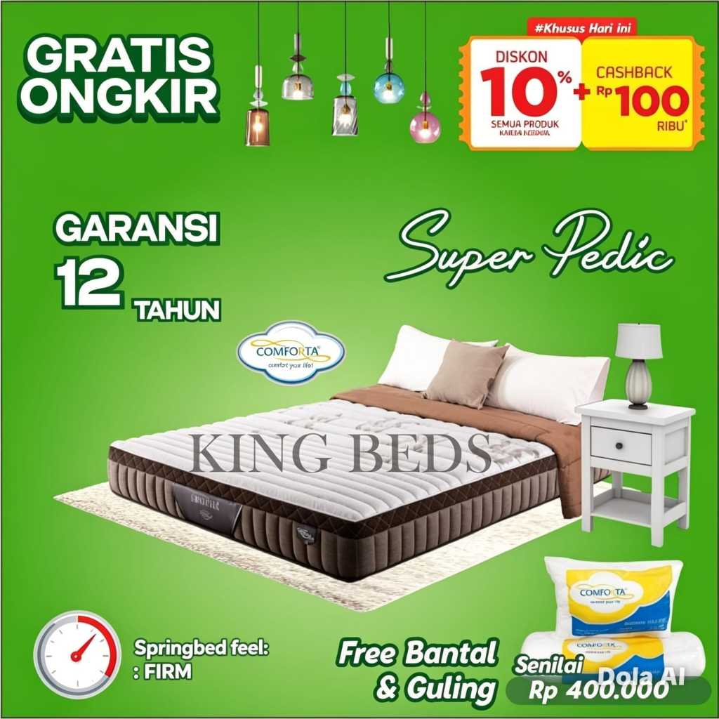 Comforta Spring bed Super Pedic ( Kasur ) 160 / 180 / 200 / 120 x200