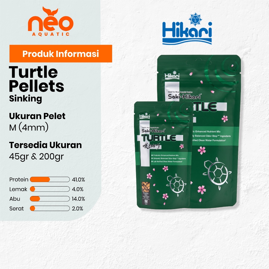 SAKI HIKARI Turtle M Pellets Pakan Kura-Kura Air Tawar
