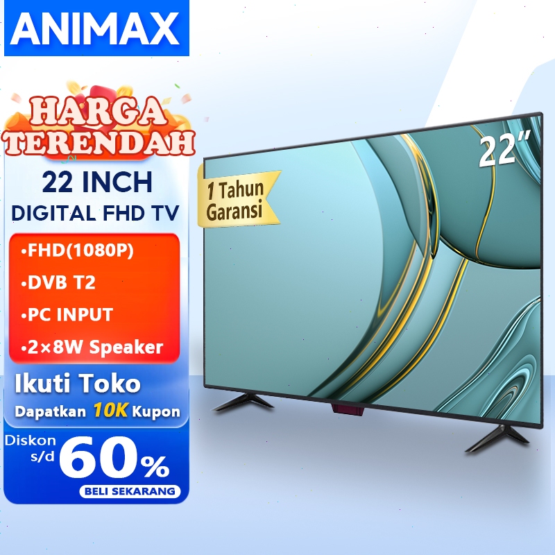 Animax Tv Sakura Digital TV 21/22/24/25/27/30 Inch LED Tv Televisi Garansi 1 Tahun