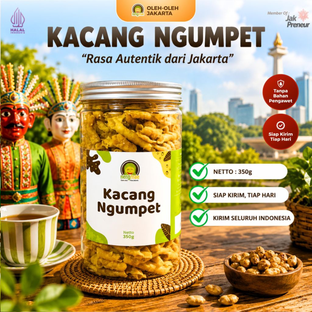 Kacang Ngumpet Toples - Oleh Oleh Khas Jakarta | Neng Mae