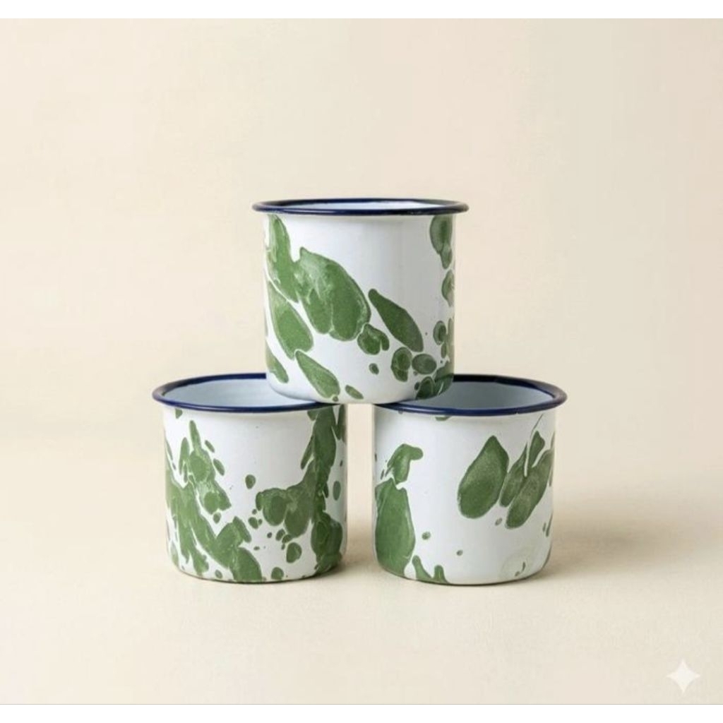 6 PCS CANGKIR MUG ENAMEL MOTIF JADUL UK.7 || CANGKIR BLIRIK KECIL || CANGKIR JADUL