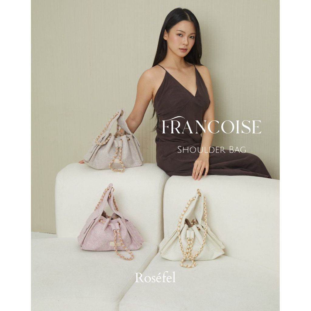 ROSEFEL BAG - Francoise Shoulder Canvas Tweed Bag | Tas Wanita