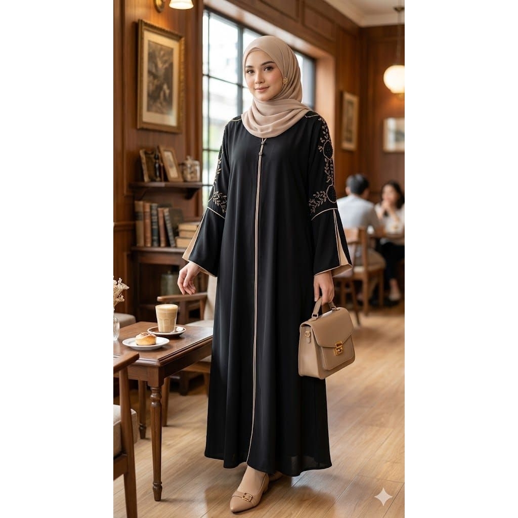 Abaya Turky AGNIA gamis premium model outer inner lepas pasang