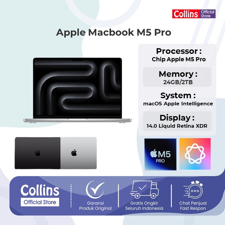 Apple Macbook Pro14 M5 PRO 20C GPU 24GB 2TB 18C CPU 14.0 Garansi Resmi Indonesia