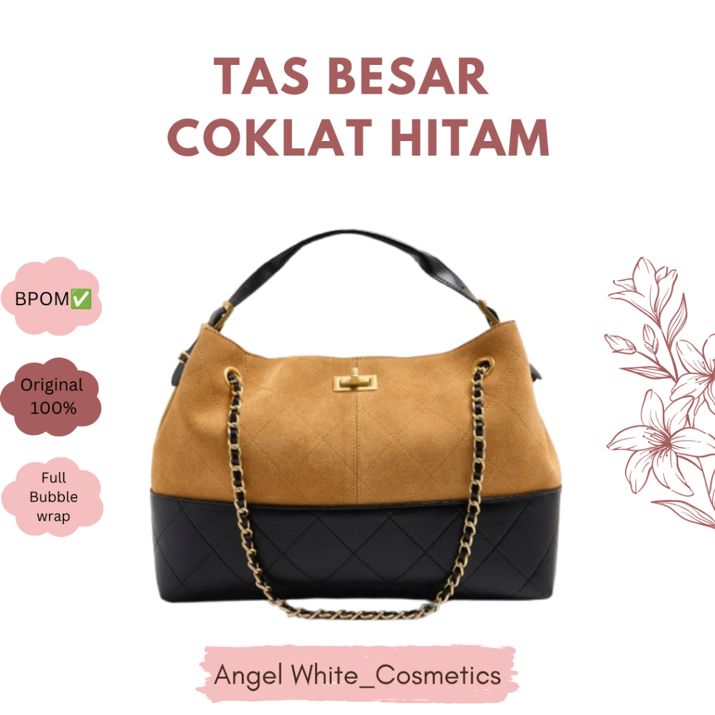 TAS BESAR COKLAT HITAM SLEMPANG RANTAI