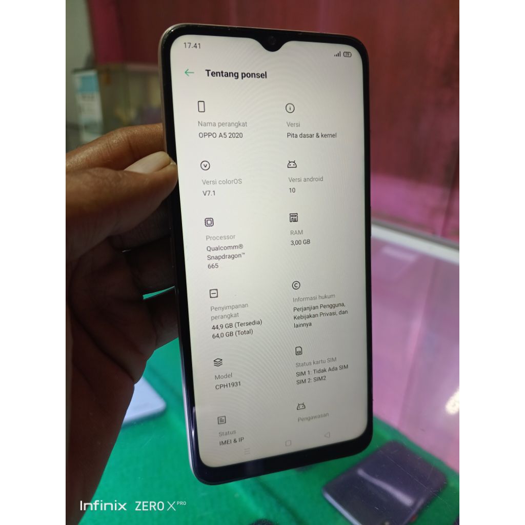 HP Second Oppo A5 2020 ram 3/64, Semua original, Siap pakai.