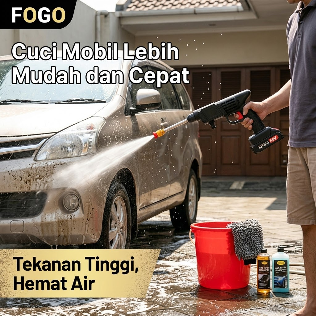 FOGO Pistol cuci mobil rumahan jet cleaner Mesin Peralatan Mesin Cuci Mobil Jet Cleaner