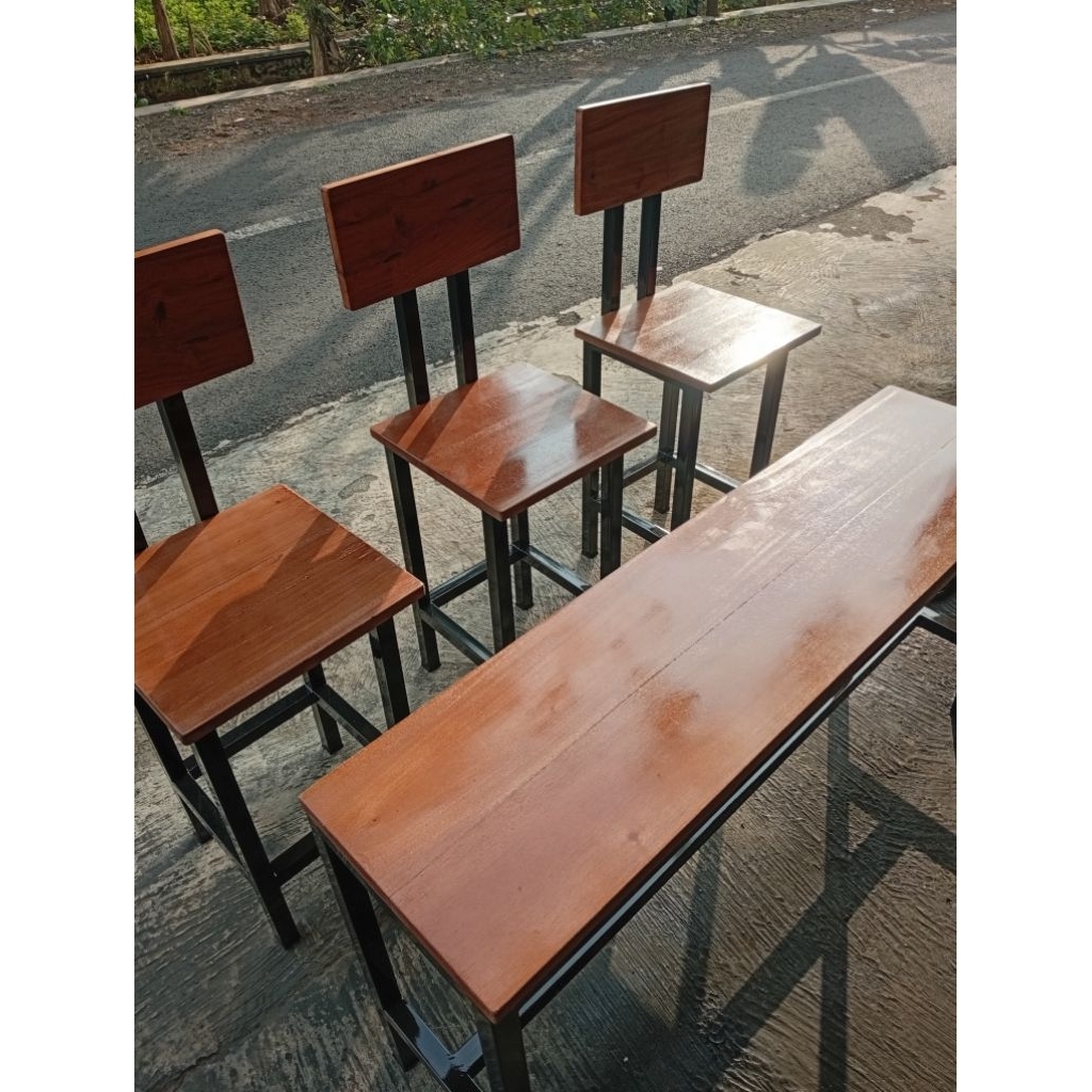 Paket 3 kursi Industrial, kursi mini bar, kursi kafe