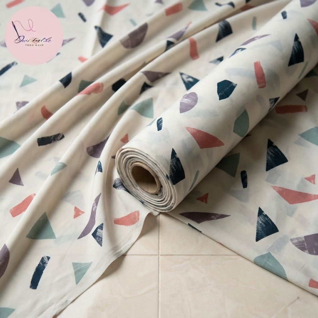 kain wolpeach motif abstrak premium - kain soft wolfis - kain Monalisa - kain wolfis Korea style adh