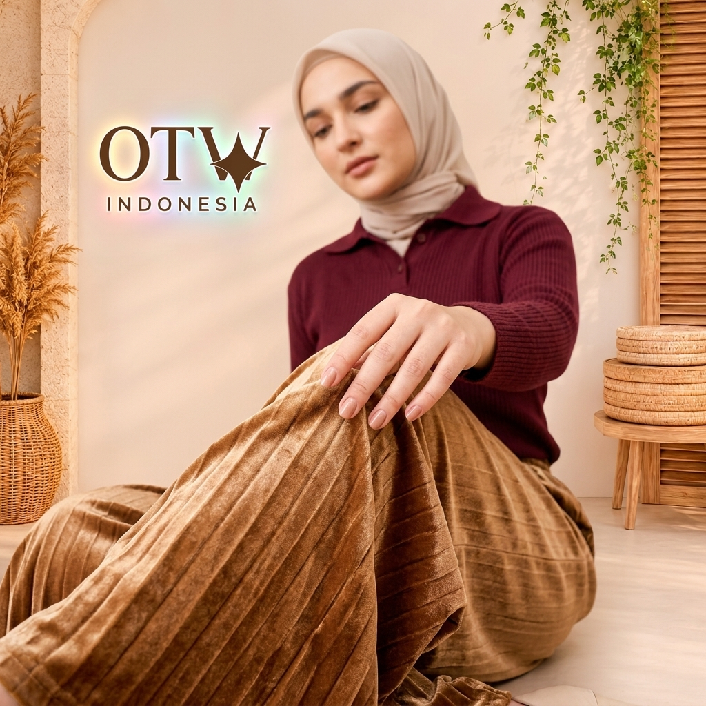 Celana Kulot Plisket Wanita Bludru Panjang - Kulot Panjang Wanita - Kulot Hitam - Kulot Jumbo