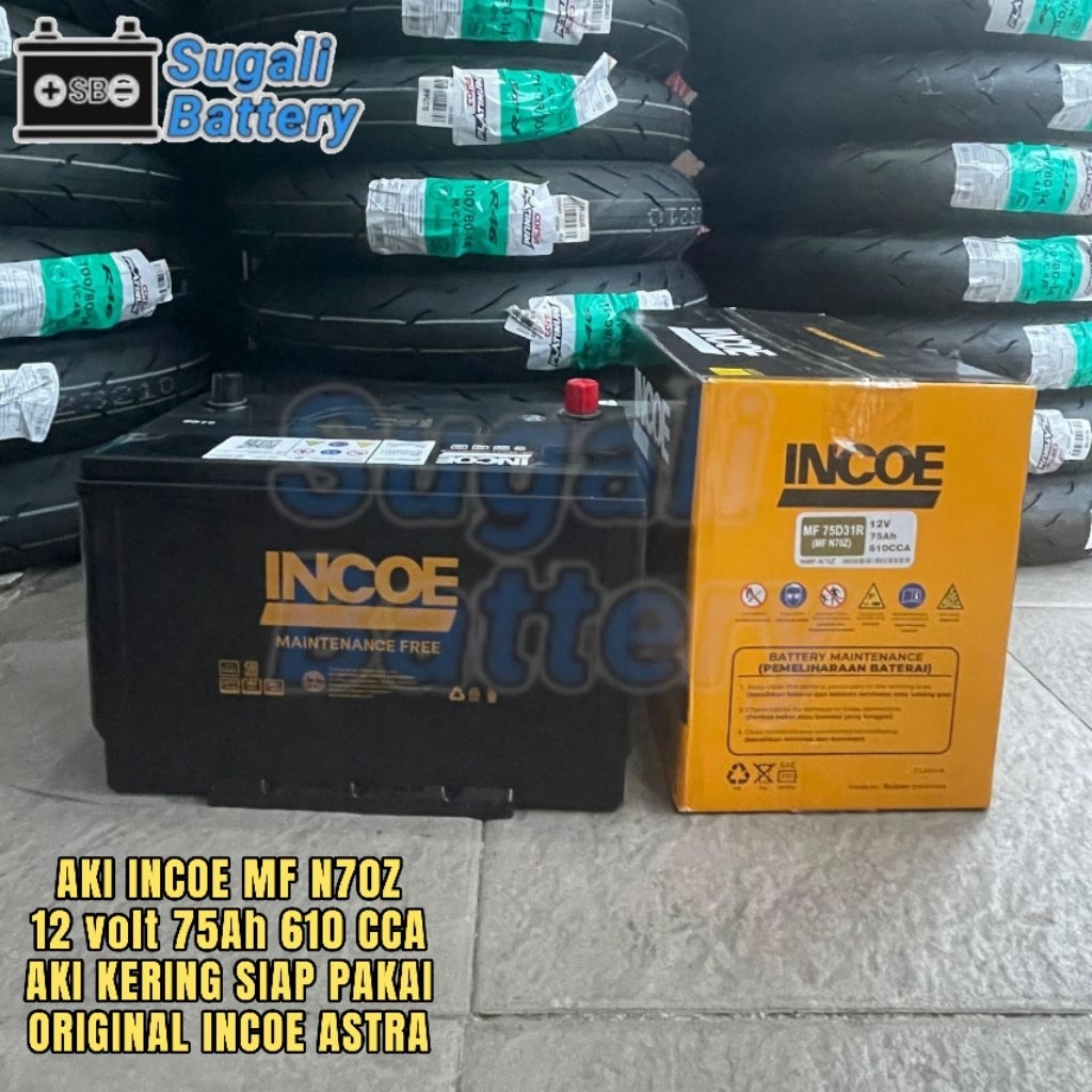 AKI MOBIL INCOE N70Z 75D31R AKI KERING MF 12 VOLT 75AH ORIGINAL INCOE ASTRA
