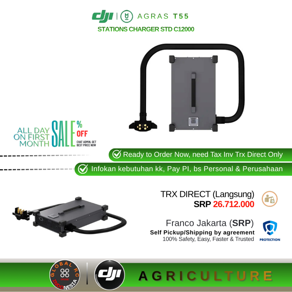 Standard Charger Dji C12000 DJI Agras T100 T70P Battery Station Charging for T100 T70P Drone Pertani